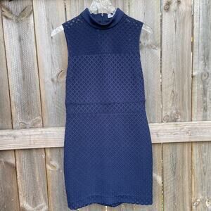 Elizabeth and James Neri Mini Dress High Neck Sleeveless Mesh Party Sheath Sz 10